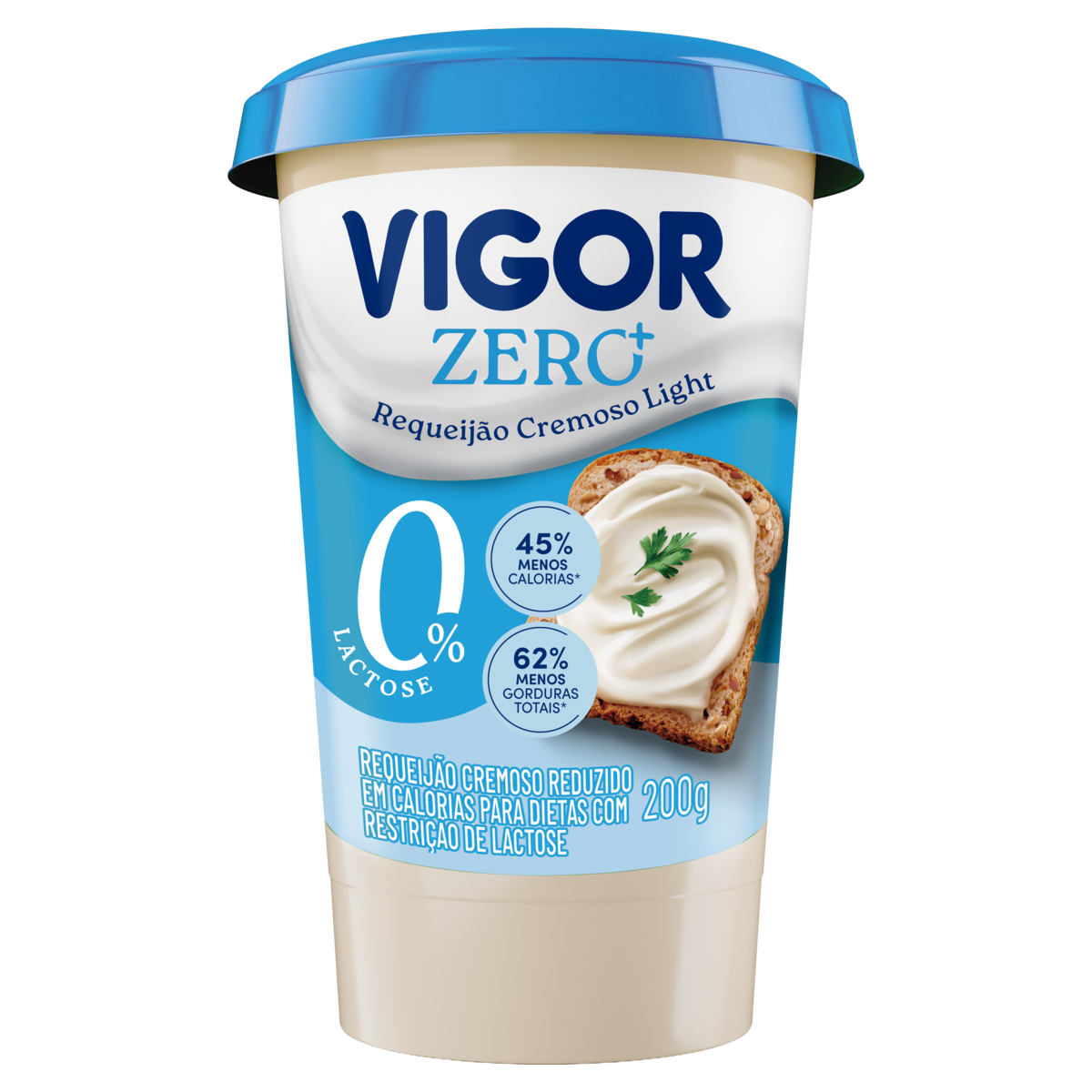 Requeijão Cremoso Light Zero Lactose Vigor Zero+ Copo 200g