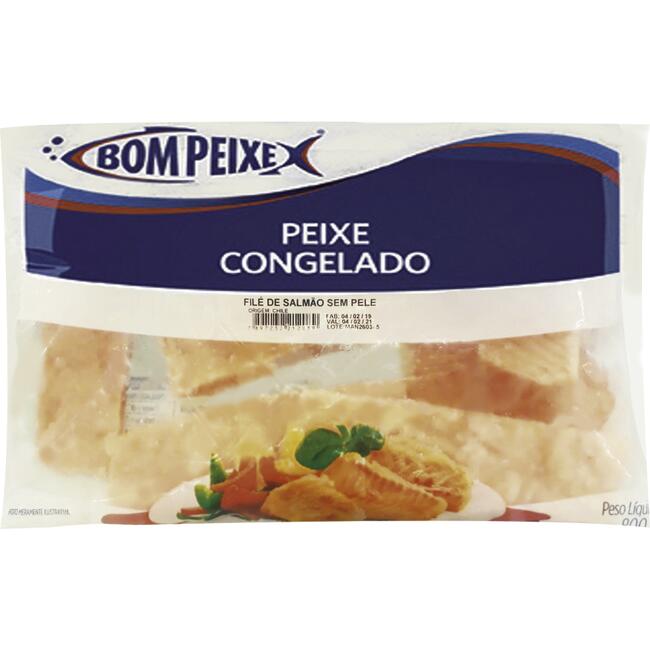 Salmão Porcionado Bom Peixe Congelado 800g