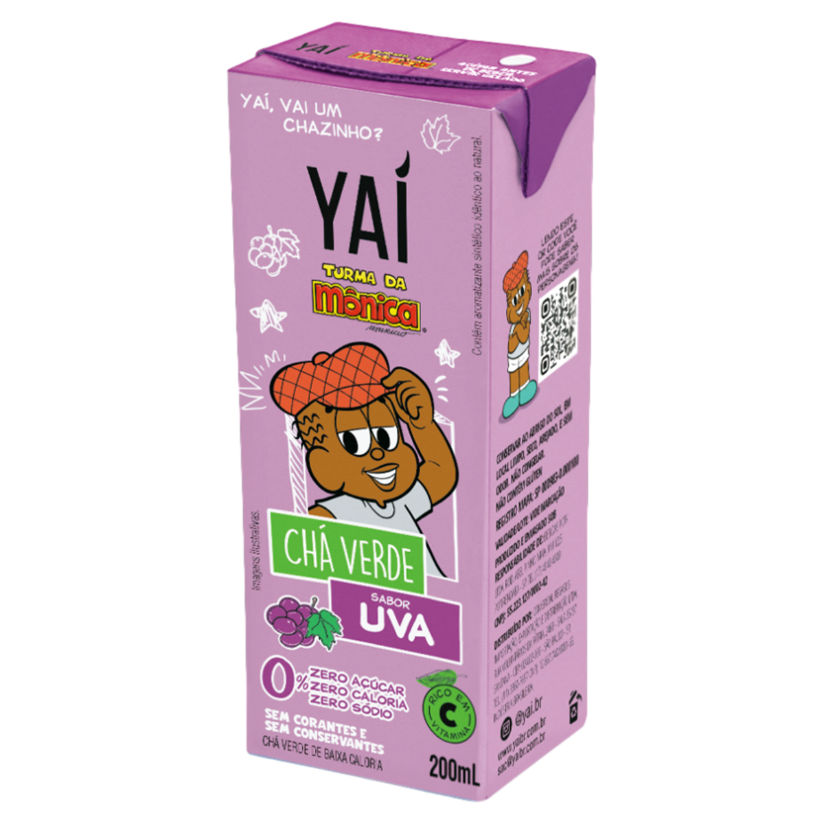 Chá Verde Uva Zero Açúcar Turma da Mônica Yaí Caixa 200ml