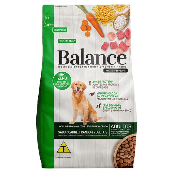 Ração para Cães Balance 900g - Adultos - Raças Médias/ Grandes