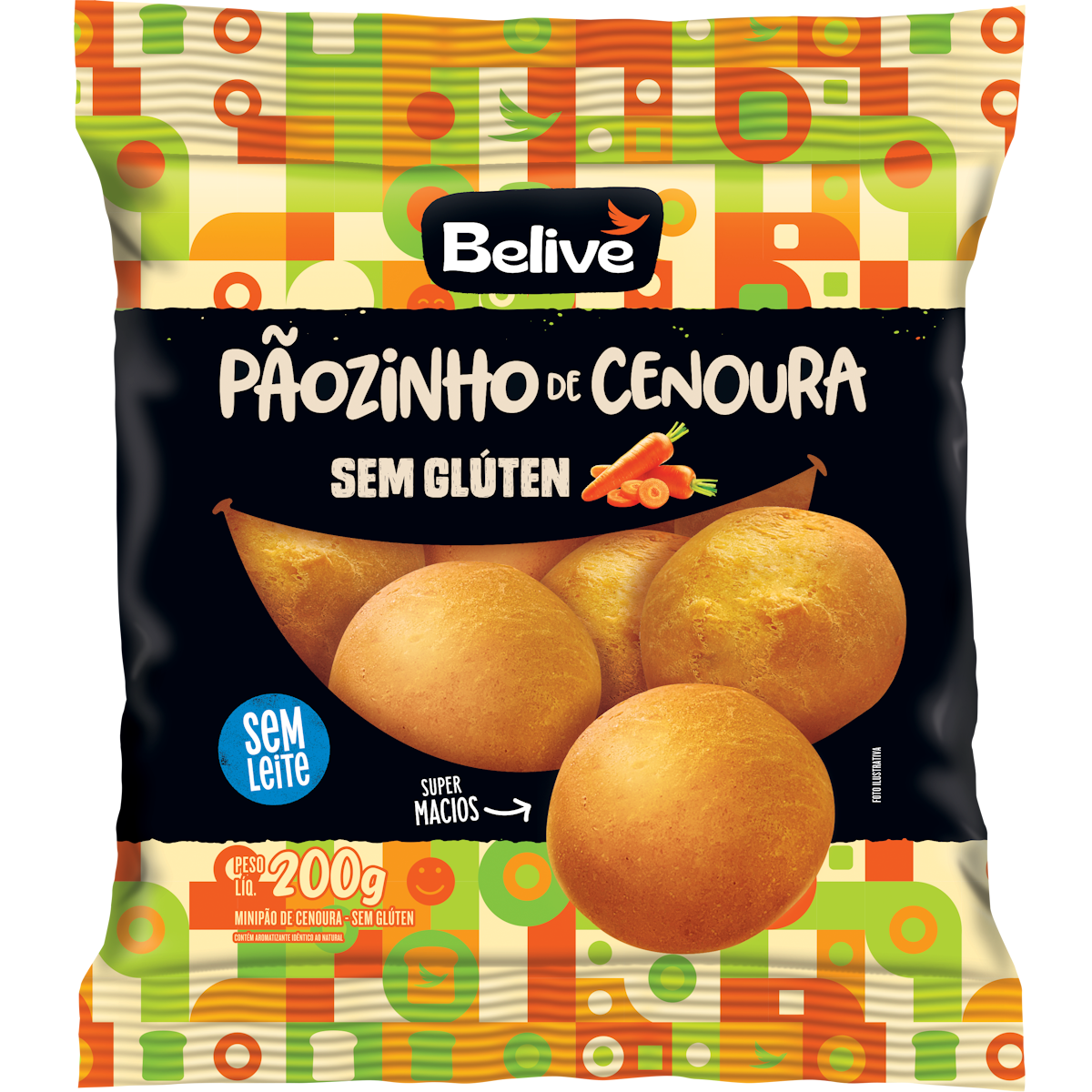 Pãozinho de Cenoura Belive Sem Glúten 200g