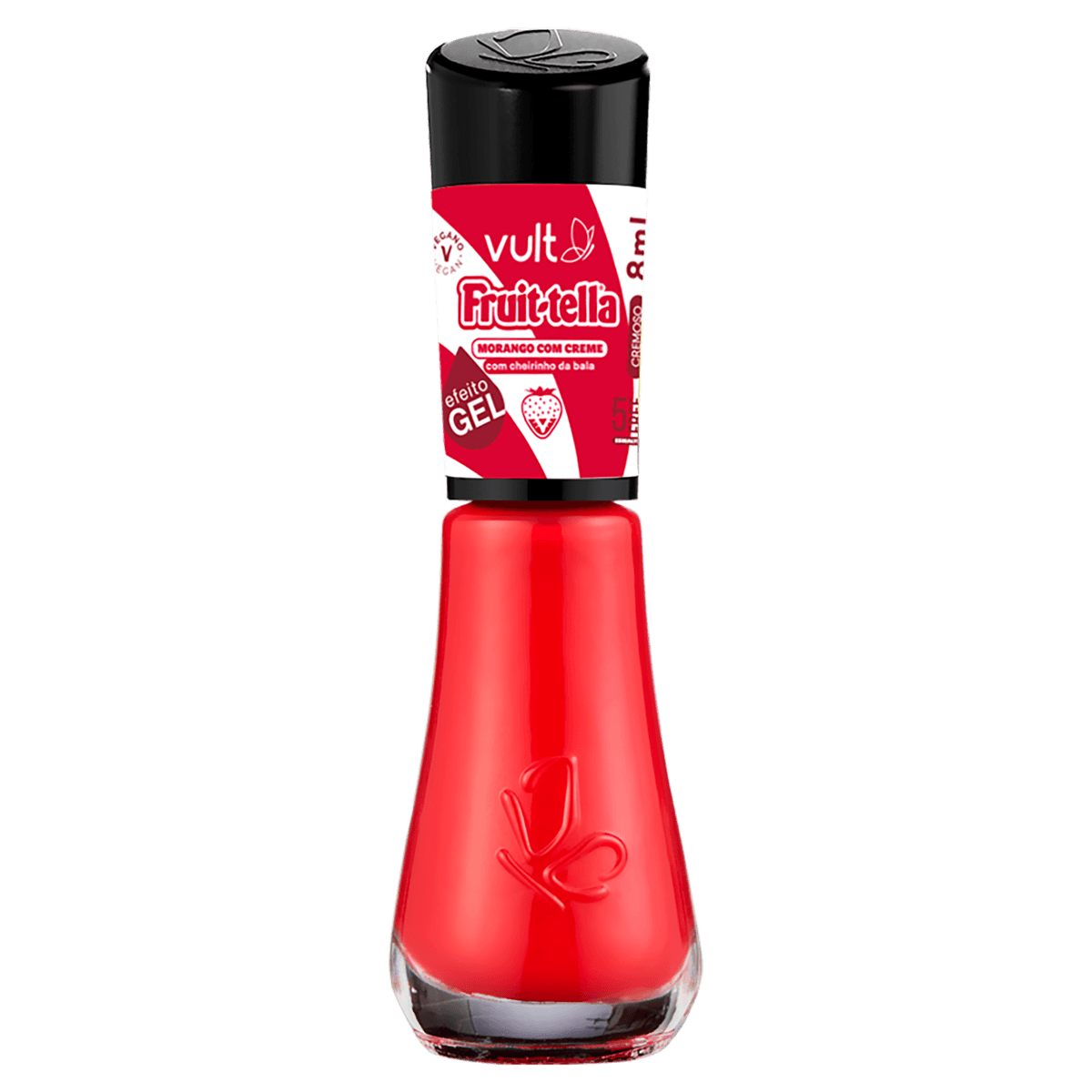 Esmalte VULT Fruit-Tella Morango com Creme Cremoso Efeito Gel 8ml
