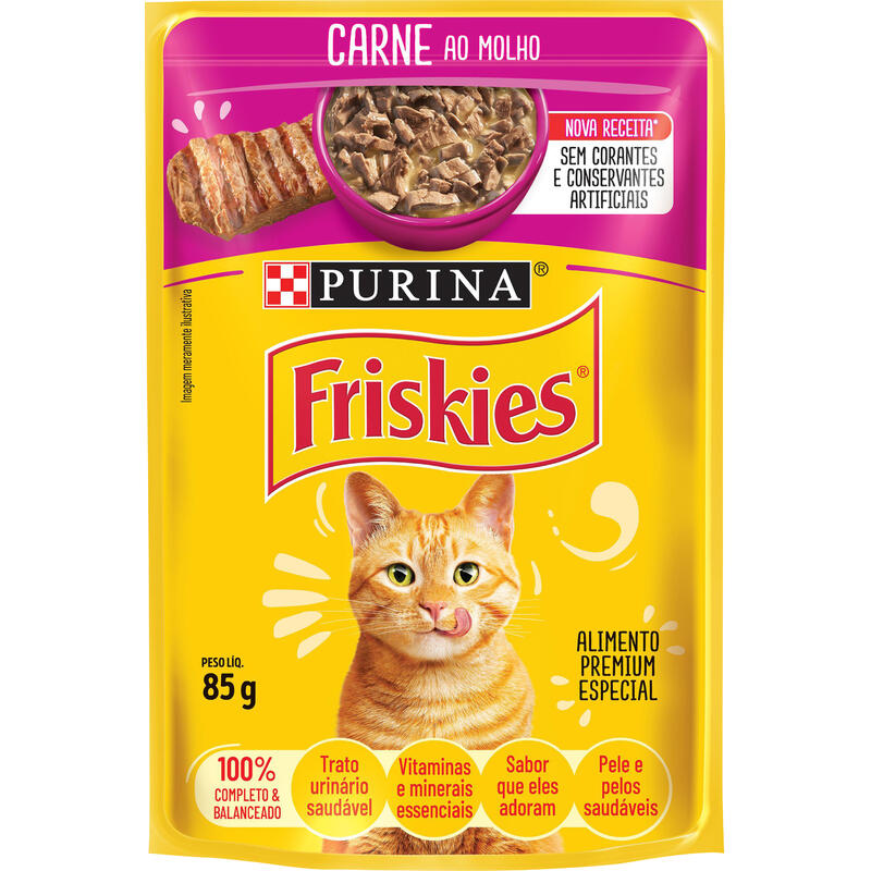 Ração para Gatos Friskies Adultos Carne ao Molho 85g