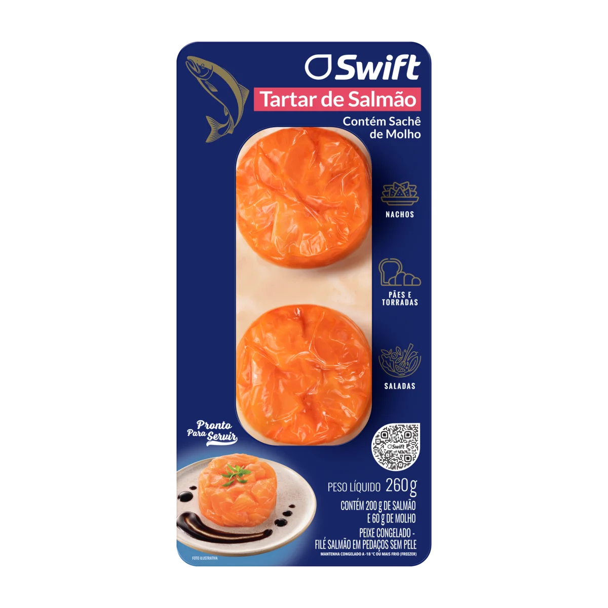Tartar de Salmão Congelado Swift 200g