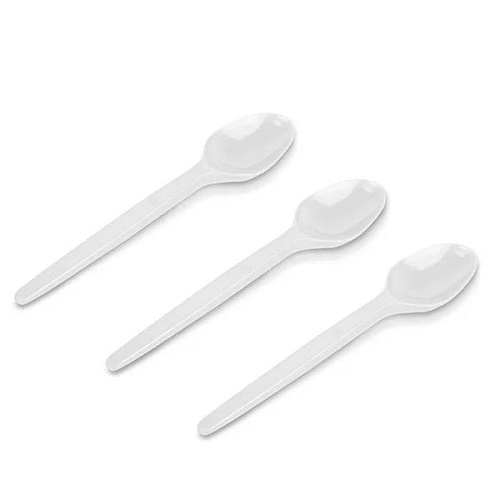 Colher Plastica P/ Sobremesa Branca Rainha C/10 Un