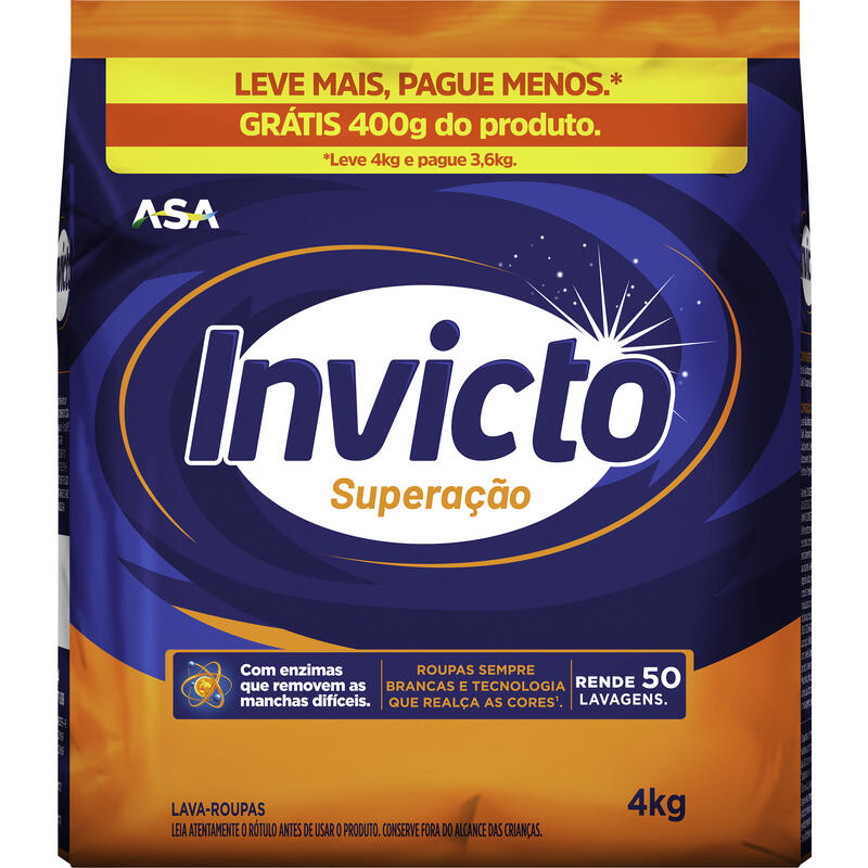 Lava Roupas em Pó Invicto Superação 4kg
