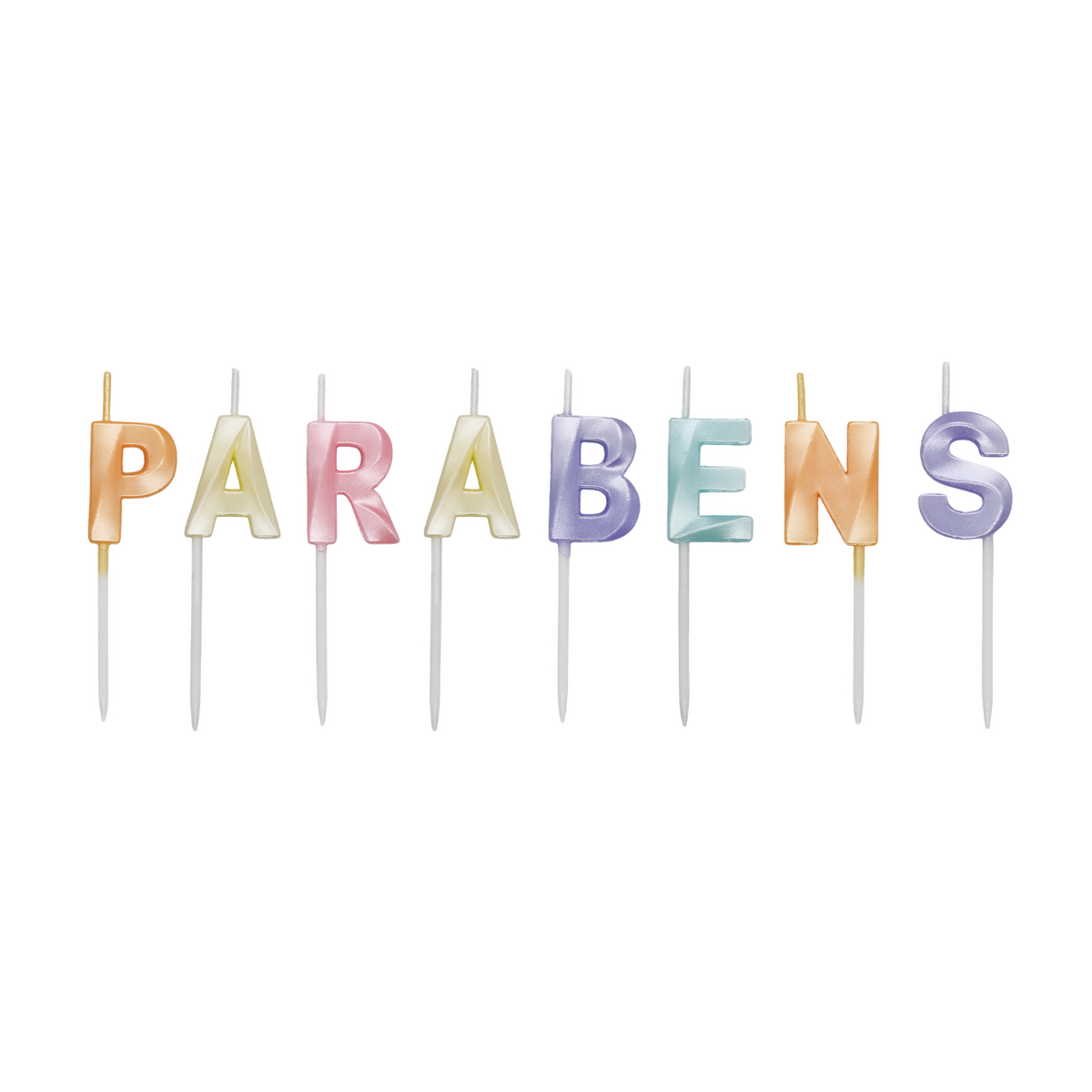 Vela Design "Parabéns" Candy Color 1 Unidade