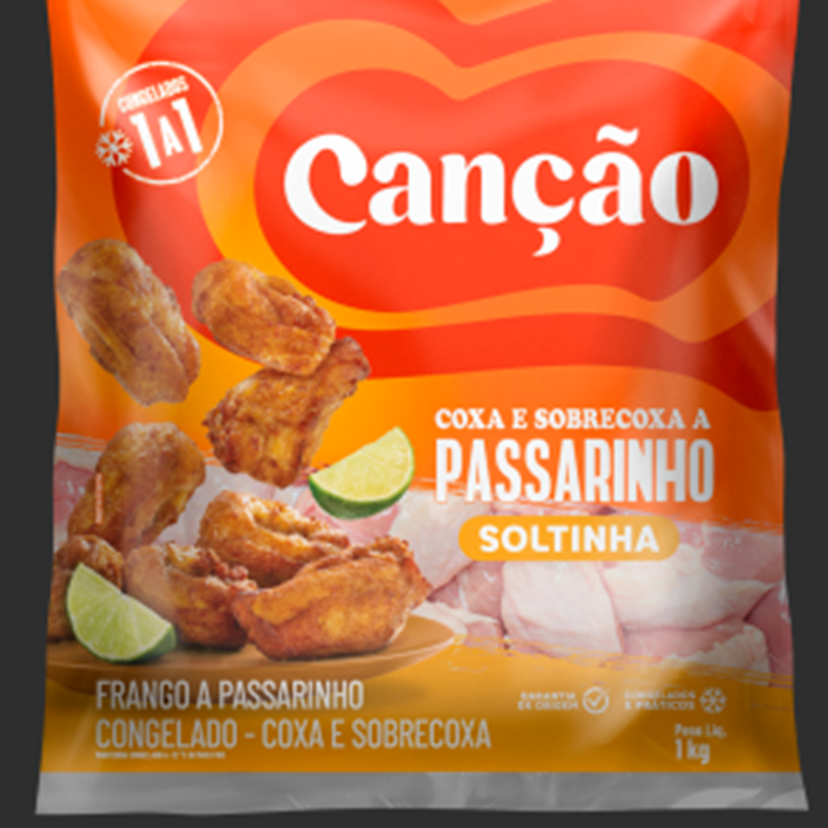 Frango A Passarinho Coxa E Sobrecoxa Iqf Canção Pacote 1 Kg