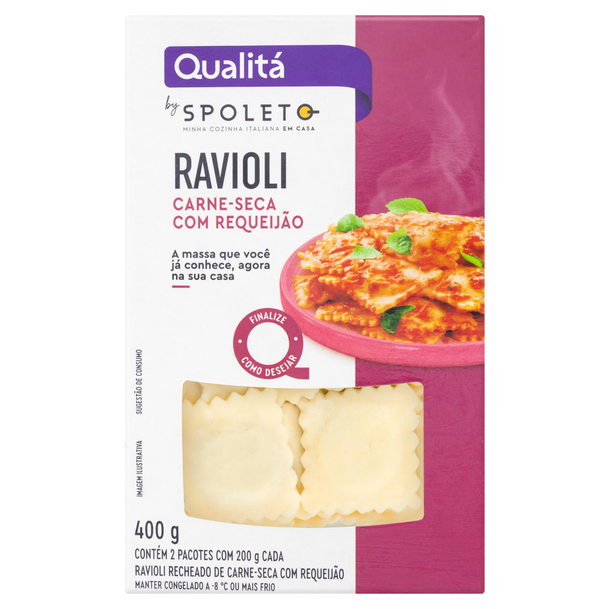 Ravióli Recheio Carne Seca com Requeijão Qualitá by Spoleto Minha Cozinha Italiana em Casa 400g