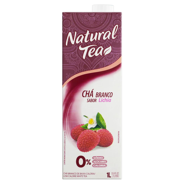Chá Branco NATURAL TEA Lichia 0% Sódio, Açúcares, Caloria 1L
