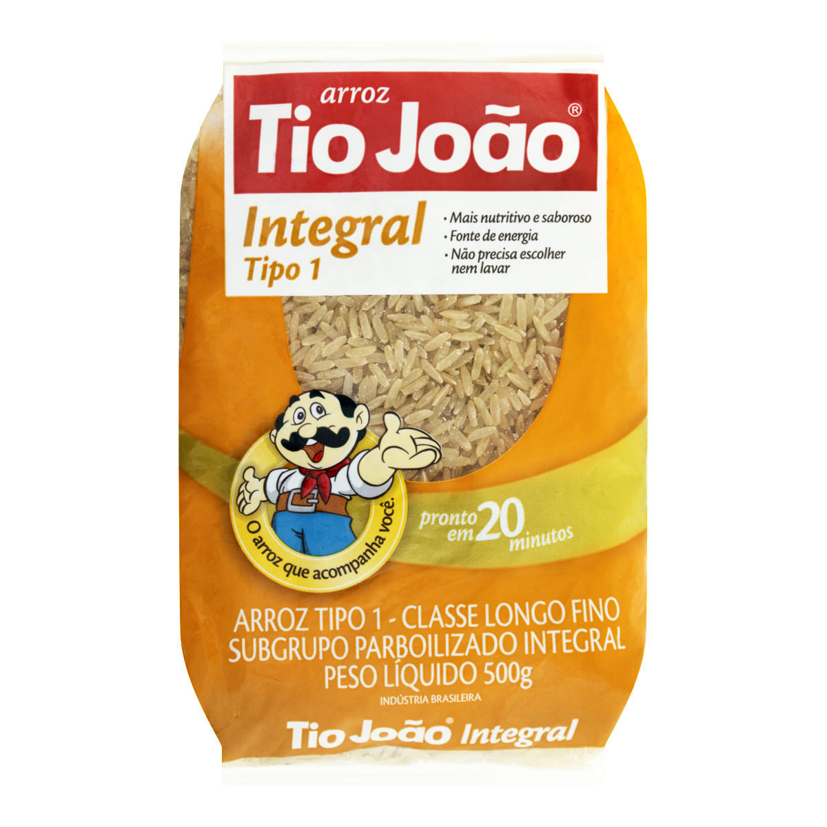Arroz Integral Tipo 1 TIO JOÃO Pacote 500g