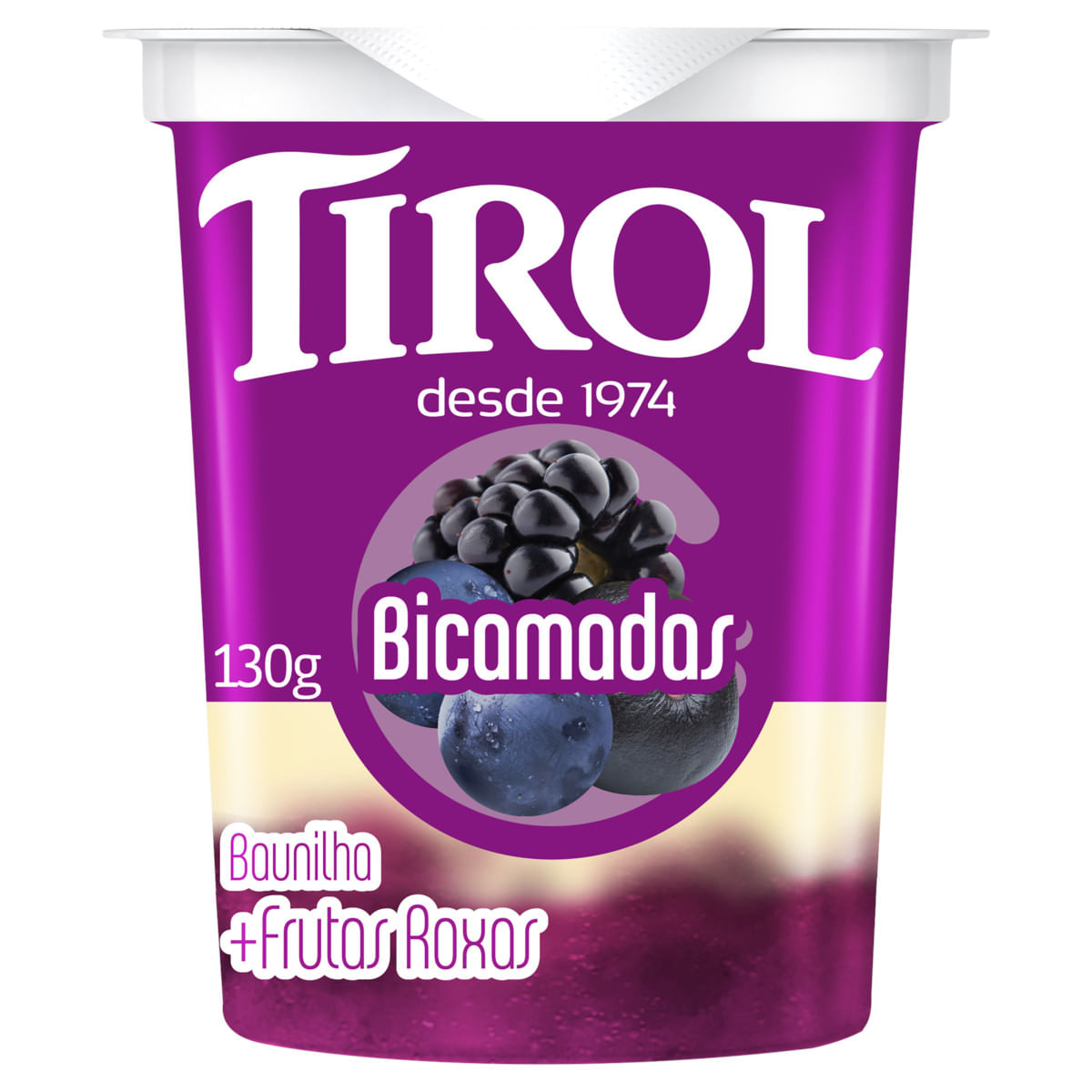 Iogurte TIROL Baunilha e Frutas Roxas com Geleia Copo 130g