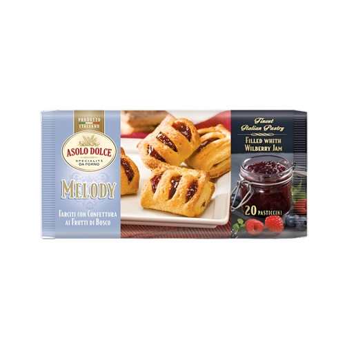 Biscoito Asolo Dolce Folhado Recheado Com Geleia De Frutas Do Bosque 100g