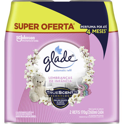 Pack Odorizador de Ambiente Lembranças de Infância Glade Automatic Frasco 2 Unidades 269ml Cada Spray Refil Super Oferta