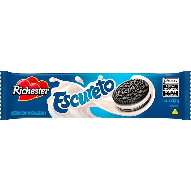 Biscoito Recheado Richester Amori Escureto 71,2g