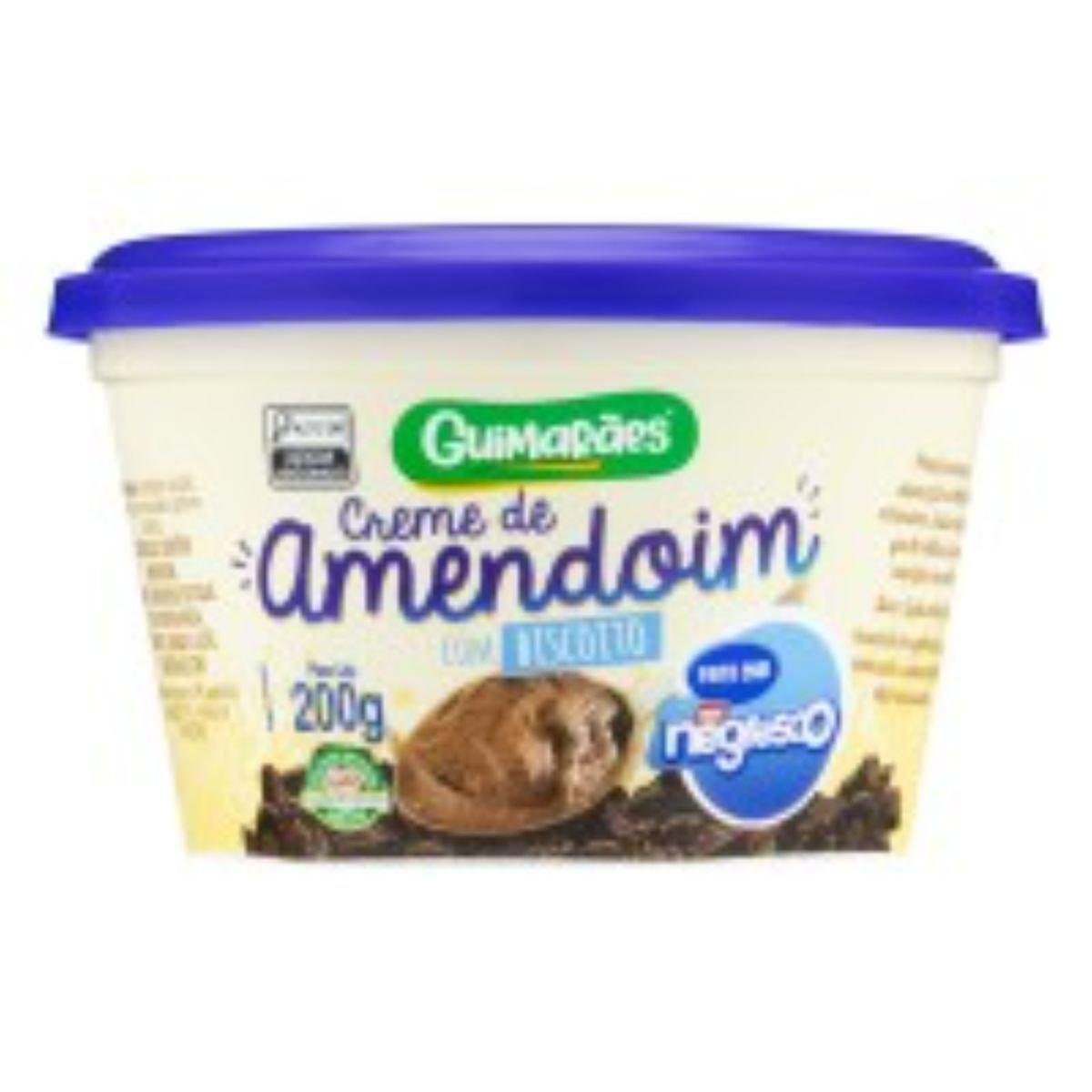 Creme De Amendoim Guimarães Com Biscoito Negresco 200g