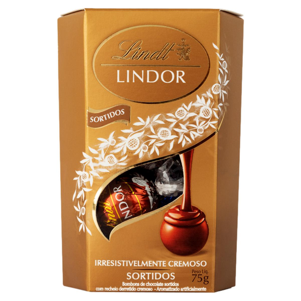 Caixa de Bombons Chocolate Lindt Lindor Sortidos 75g Com 6 unidades