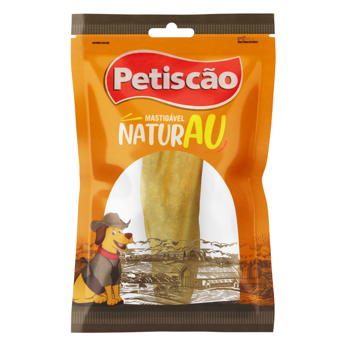 Orelha Bovina Mastigável para Cães Petiscão Naturau 16g