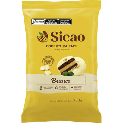 Cobertura de Chocolate Gotas Fácil Sicao Branco 1,01kg