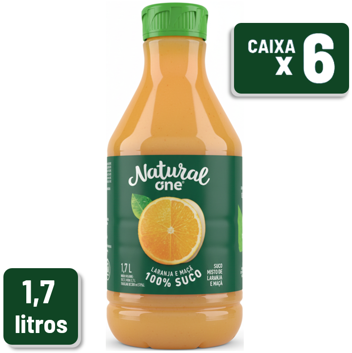 Suco Natural One Laranja Pet 1,7L Caixa c/ 6 Un