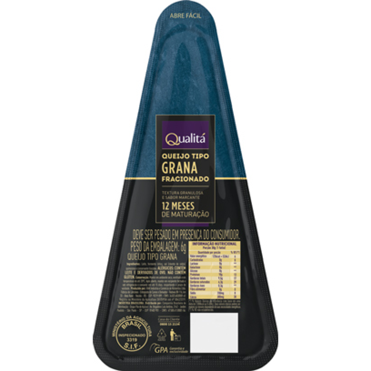 Queijo Tipo Grana Qualitá Fracionado 250g