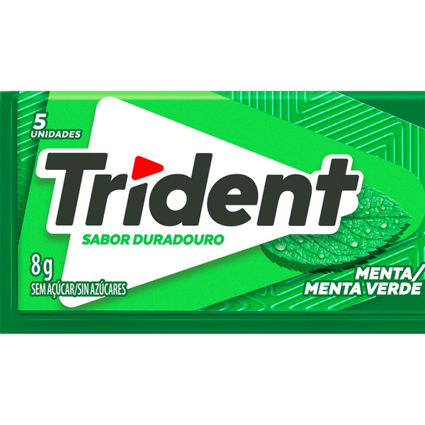Chiclete Trident Menta Sem Açúcar 8g - Embalagem com 5 unid.
