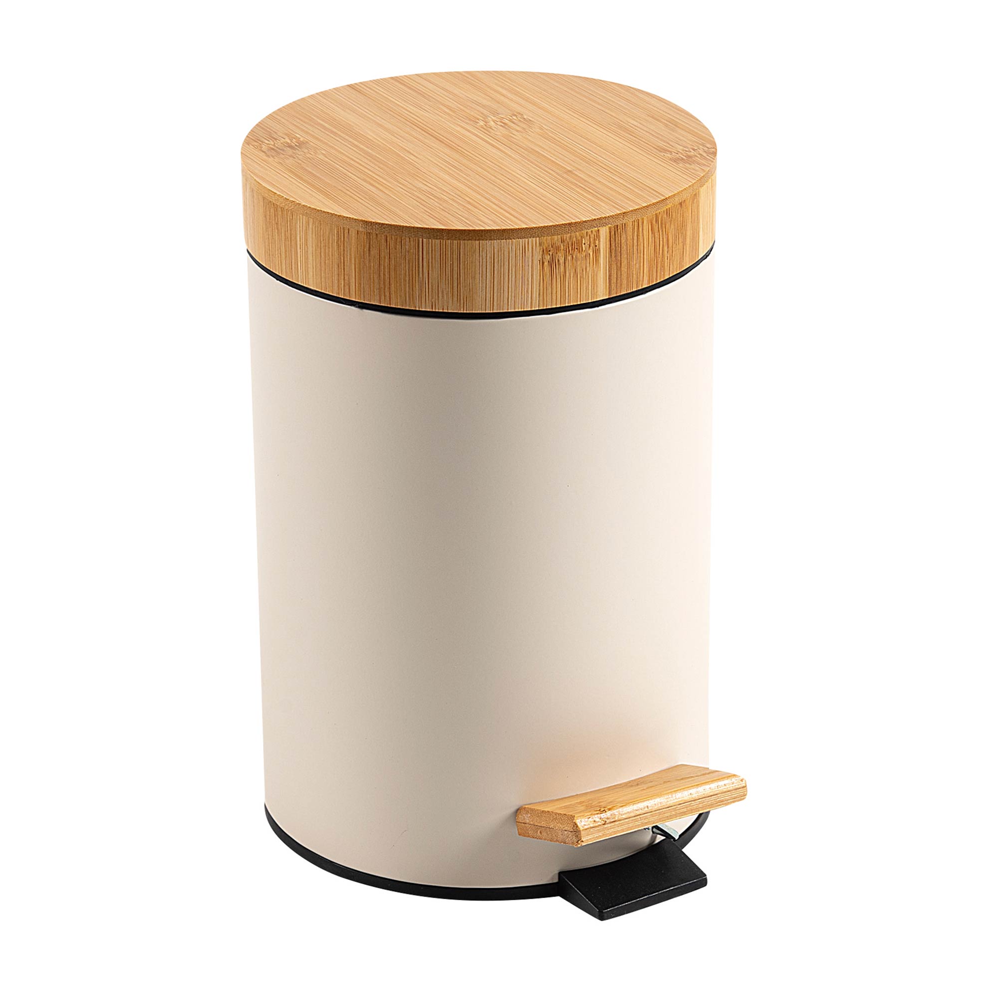 Lixeira Multiúso com Tampa Bambu 99377007 Marchand 3 Litros 16,8x16,8x25,8cm