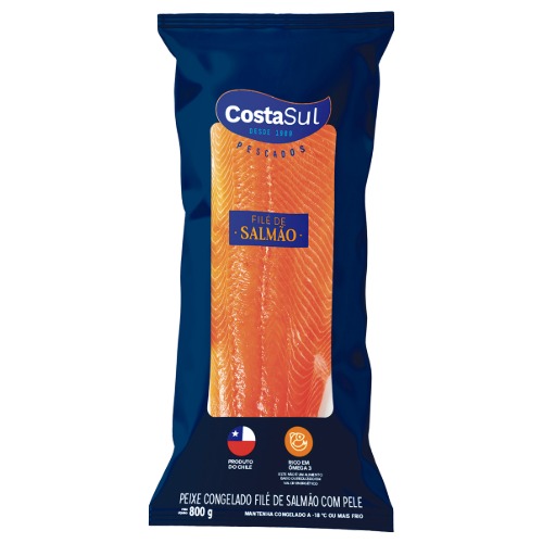 Filé de Peixe Salmão Costa Sul Congelado 800g