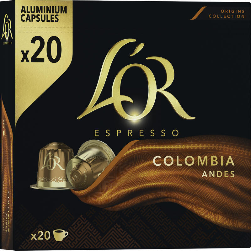Café em Cápsula Torrado e Moído Espresso Colômbia L'or Origins Collection Caixa 104g 20 Unidades