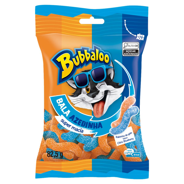 Bala Macia Bubbaloo Citric Blueberry Mix 82,5g