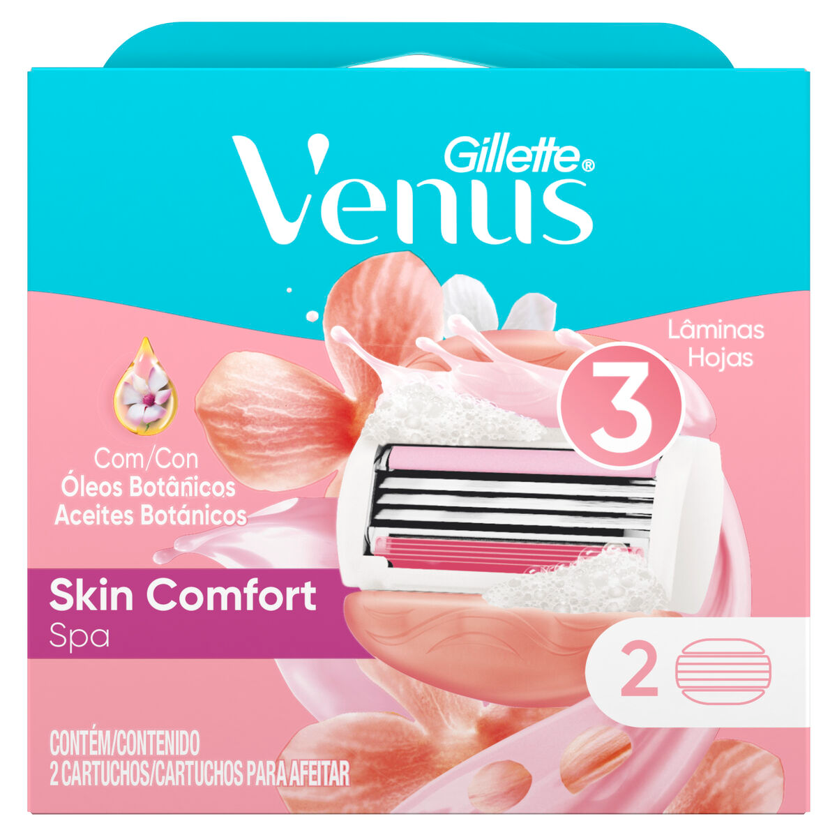 Carga de Aparelho para Depilar Descartável Gillette Venus Spa 2 Unidades
