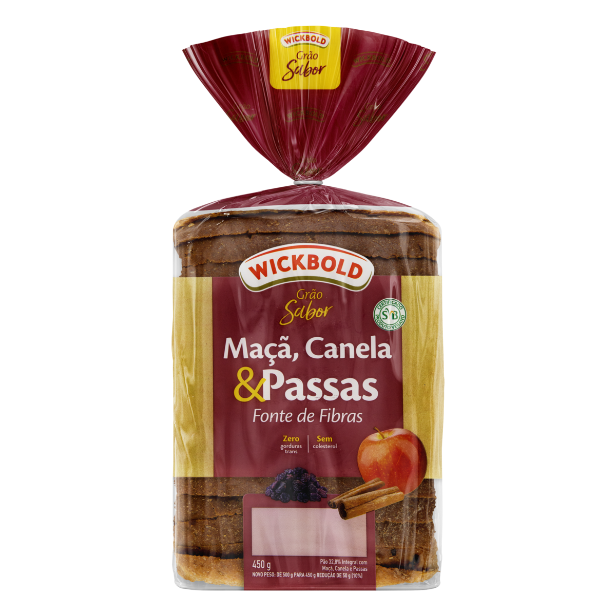 Pão Wickbold Integral Maçã, Canela e Passas 500g