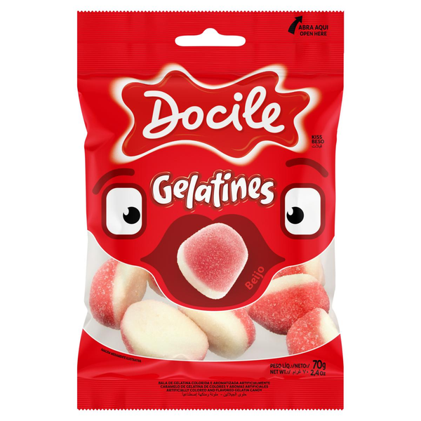 Bala Docile 80g - Gummies - Beijo - Morango