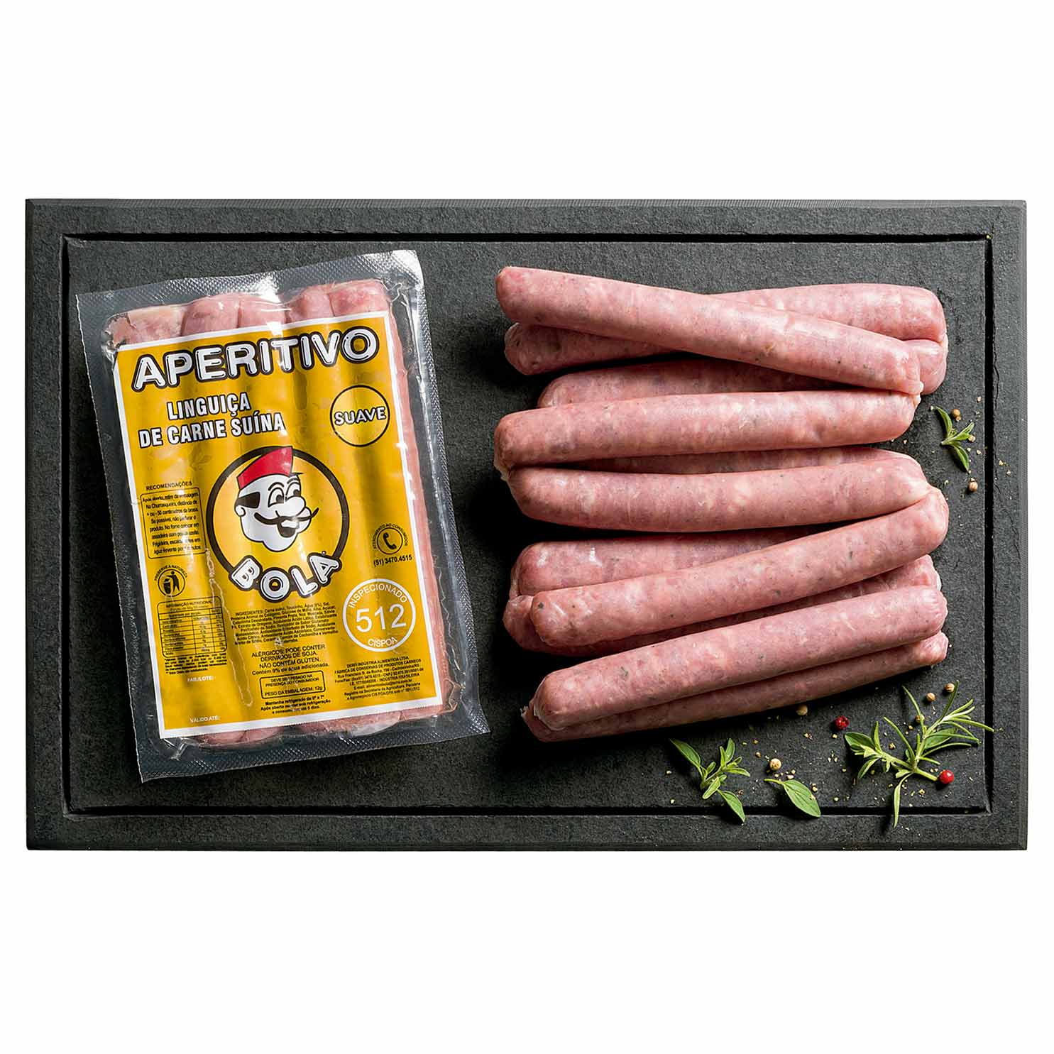 Linguiça Suína Aperitivo Suave Resfriada Bola