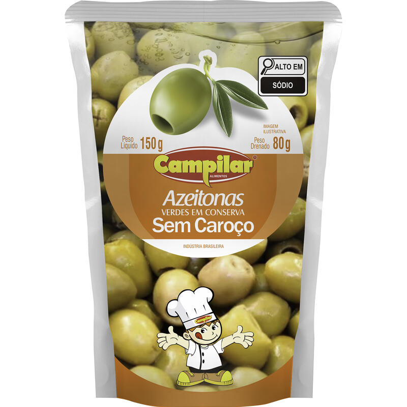 Azeitona Verde Campilar Sem caroço 80g