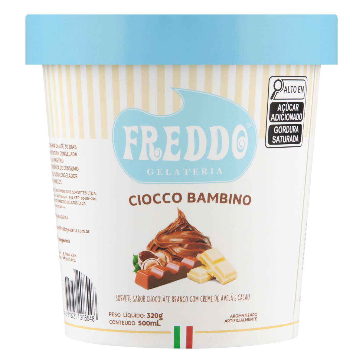 Sorvete Freddo Ciocco Bamb Bianco 500ml
