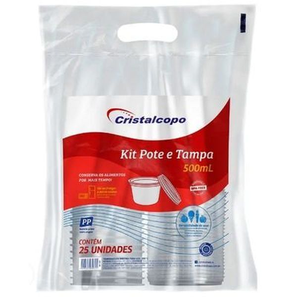 Pote Cristalcopo Redondo 500ml 25 un