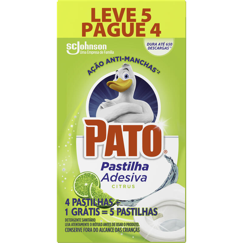 Desodorizador em Pastilha Adesiva Pato Citrus 5un