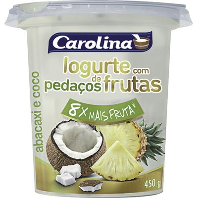 Iogurte com Pedaços Carolina Abacaxi e Coco 450g