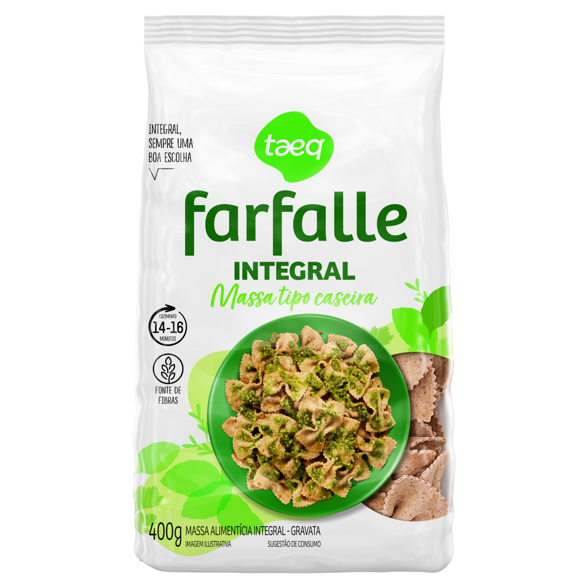 Macarrão Caseiro Integral Farfalle Taeq Pacote 400g