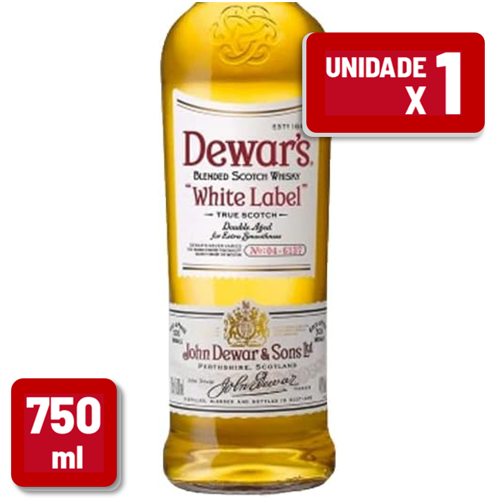 Whisky Dewars White Label Garrafa Vidro 750ml