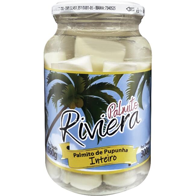 Palmito de Pupunha Riviera Inteiro 300g
