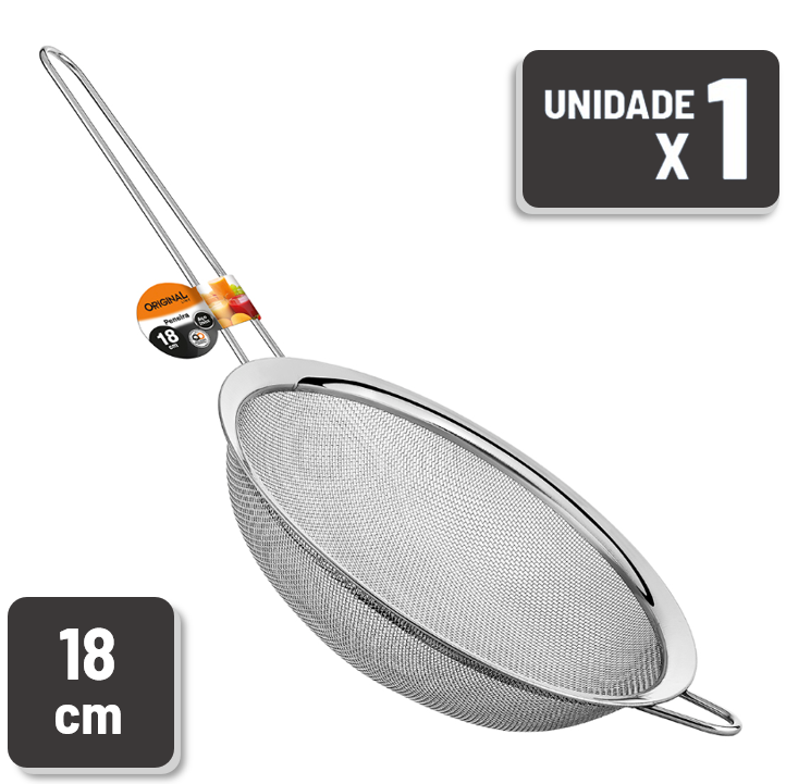 Peneira Original Line Aço Inox 18cm
