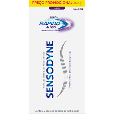 Creme Dental Sensodyne Rápido Alívio 2x180g