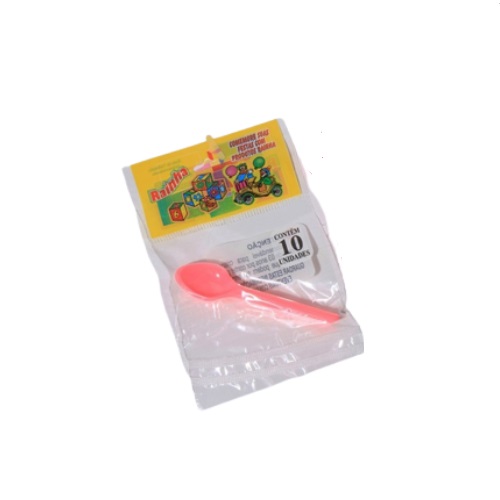 Colher Plastica P/sobremesa Rosa Rainha C/10 Un