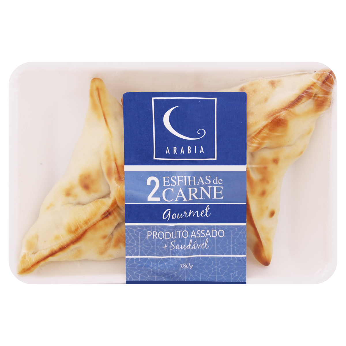 Esfirra Congelada Fechada Assada Carne Arabia Gourmet Bandeja 180g 2 Unidades