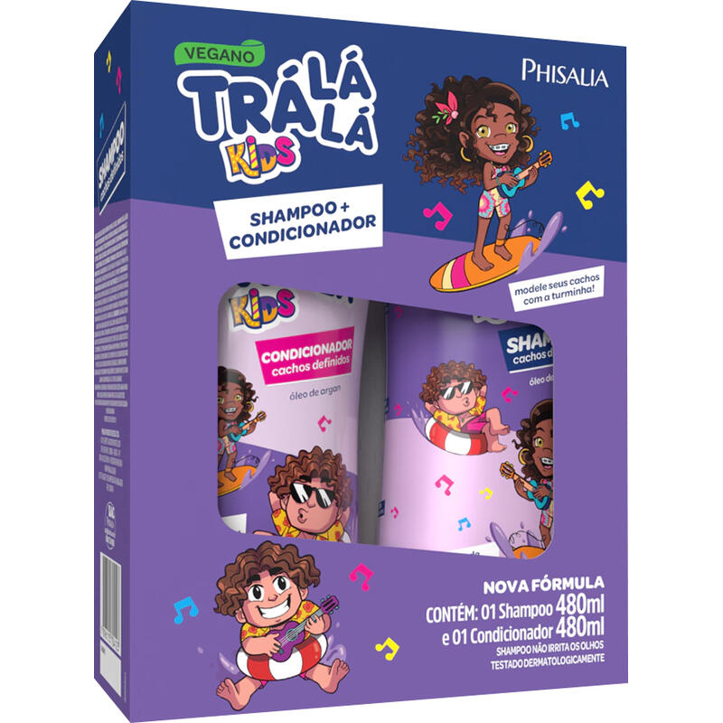 Kit Infantil Trá lá lá Shampoo+Cond 480ml Cachos