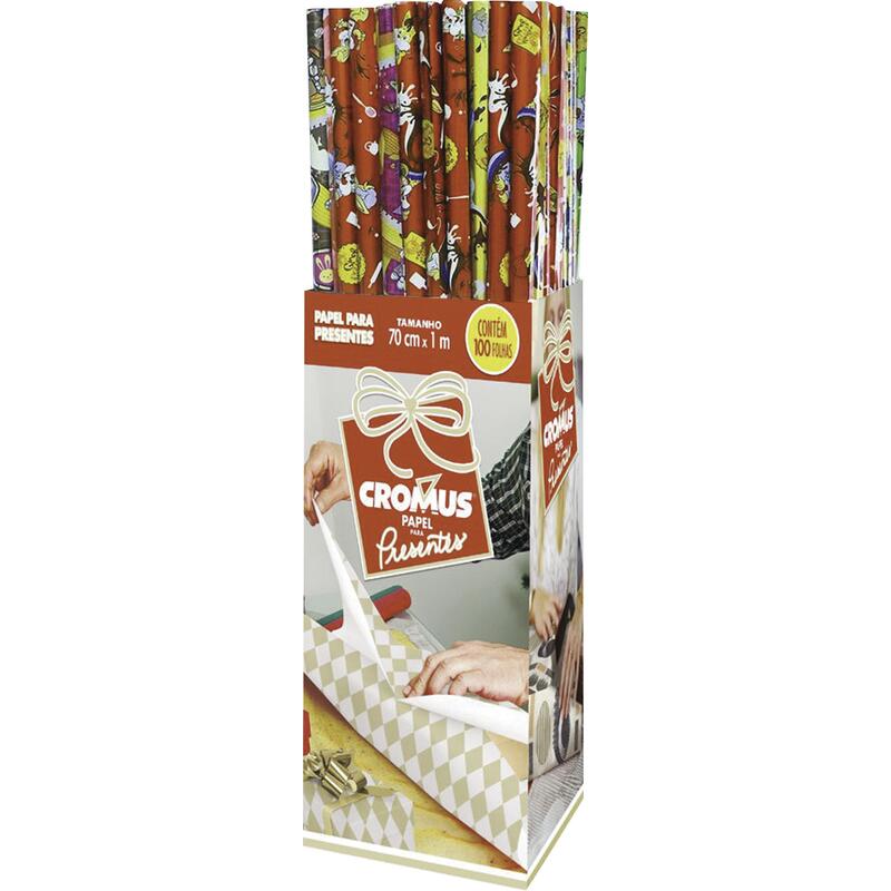 Papel para Presentes Cromus 70cmx1m un