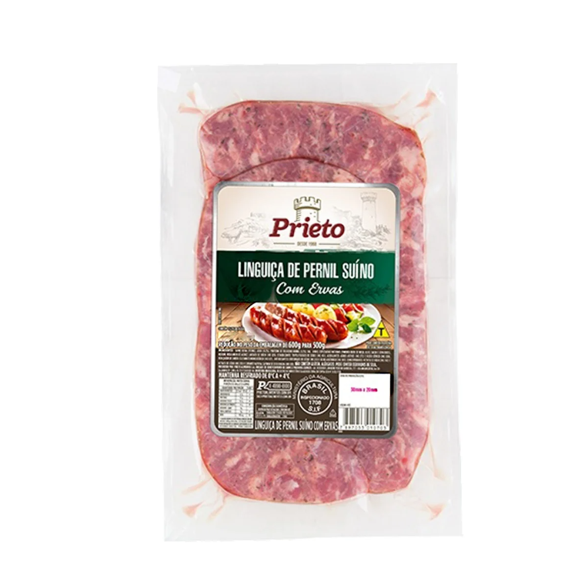 Linguiça Pernil Suína PRIETO com Ervas Resfriada 500g