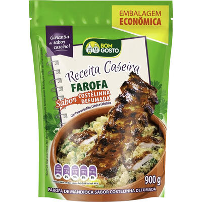 Farofa Caseira Bom Gosto Costelinha Defumada 900g